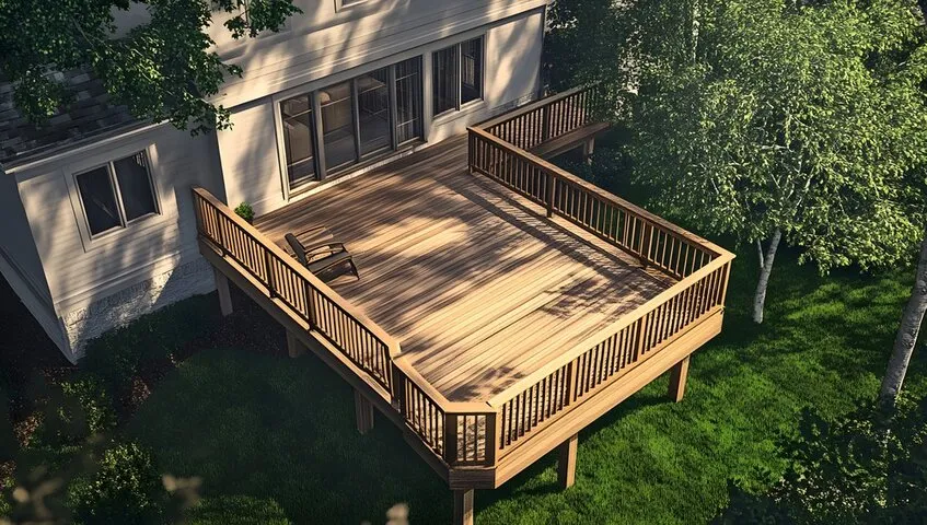 Transparent deck replacement cost estimate and detailed project breakdown provided to a homeowner for a backyard deck upgrade.