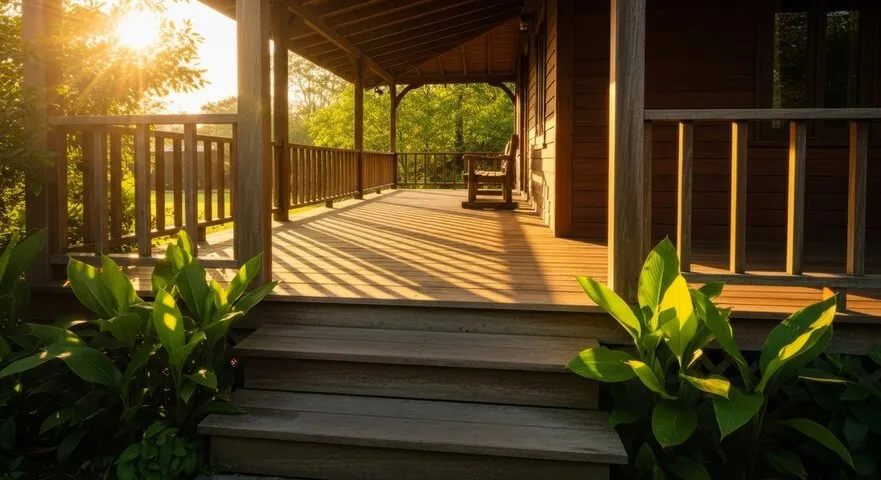 Beautifully designed screened-in porch in Toledo featuring robust framing and a comfortable, bug-free outdoor living space.